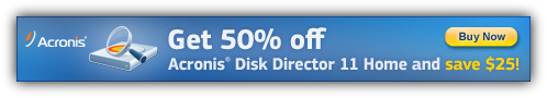 Acronis Disk Director 11 Home Coupon Code $25 Discount